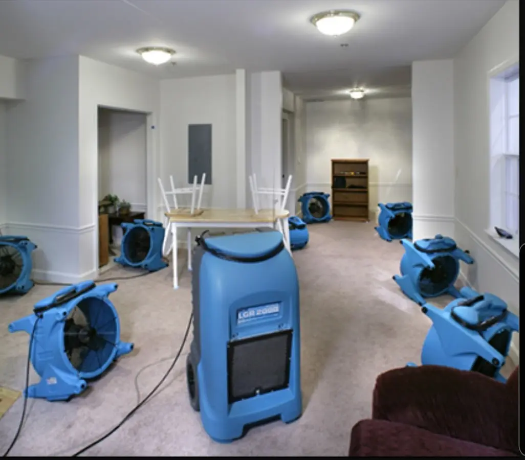 Air movers and dehumidifier setup for Water Damage Restoration in Port Charlotte